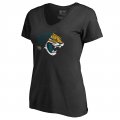 Women's Jacksonville Jaguars NFL Pro Line by Fanatics Branded Black X-Ray Slim Fit V-Neck T-Shirt