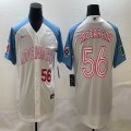 2023 World Cup Mexico #56 Randy Arozarena white skyblue majestic baseball jerseys 19