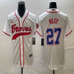 Nike Atlanta Braves #27 Austin Riley beige MLB Baseball jerseys Joint name-BD 02