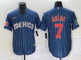 2023 World Cup Mexico #7 Julio Urias blue majestic baseball jerseys 24