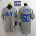 Nike Women Los Angeles Dodgers Mookie Betts Nike Gray majestic baseball jersey 2020 Dodger World Series Champions