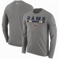 Men's Los Angeles Rams Nike Charcoal Sideline Legend Staff Performance Long Sleeve T-Shirt