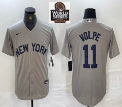 Nike New York Yankees #11 Volpe gray MLB baseball Jersey -BD