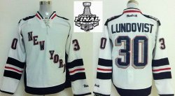 2014 stanley cup New York Rangers #30 Henrik Lundqvist White Jersey