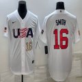 2023 World Cup #16 Will Smith white USA majestic baseball jerseys 04