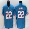 Tennessee Titans #22 Derrick Henry nike skyblue throwback Color Rush Limited Jersey