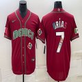 2023 World Cup Mexico #7 Julio Urias red blank majestic baseball jerseys 29