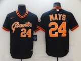 Nike San Francisco Giants 24# Willie Mays black mlb baseball Jerseys-BD