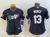 Youth Los Angeles Dodgers #13 Max Muncy black new majestic baseball Jerseys-BD