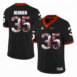 Georgia Bulldogs #35 Brian Herrien black fashion college football jersey