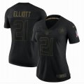 Women Nike Dallas Cowboys #21 Ezekiel Elliott black Salute To Service Limited Jersey-BD