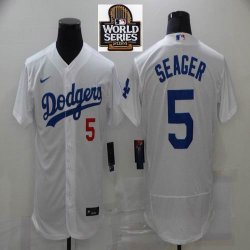 Nike Los Angeles Dodgers #5 Corey Seager white Flexbase Authentic Collection Jersey