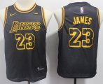 Nike Los Angeles Lakers #23 LeBron James black fashion basketball jersey-S8