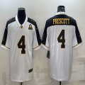 Nike Cowboys #4 Dak Prescott white black gold Color Rush Limited Jersey-BD