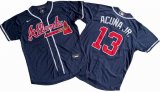 Men's Atlanta Braves 13# Ronald Acuna Jr. Nike Navy Alternate Replica Player Name Jersey