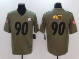 Nike Pittsburgh Steelers #90 T. J. Watt green USA flag Color Rush Limited Jersey