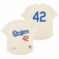 Los Angeles Dodgers#42 Jackie Robinson beige throwback mlb jerseys-SG