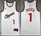 Nike Los Angeles Clippers #1 James Harden white nba jerseys -XD