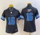 Youth Nike Detroit Lions #16 Jared Goff black Color Rush Limited Jersey