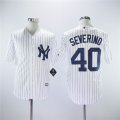 New York Yankees #40 Luis Severino white mlb majestic baseball jersey