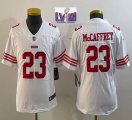 Youth Nike San Francisco 49ers #23 Christian McCaffrey white Color Rush Limited Jersey-BD