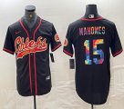 Nike Kansas City Chiefs #15 Patrick Mahomes black baseball jerseys Joint name-BD 01