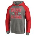 Men's Detroit Red Wings Fanatics Branded Ash Timeless Collection Antique Stack Tri-Blend Raglan Pullover Hoodie