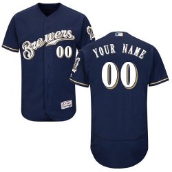 Custom Milwaukee Brewers blue Flexbase Authentic Collection Jersey