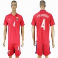 2016-2017 Norway team STRANDBERG #4 red soccer jerseys home