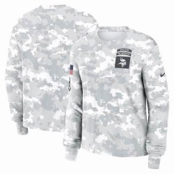 Minnesota Vikings Nike Arctic Camo 2024 Salute To Service Performance Long Sleeves T-Shirt