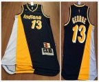 Indiana pacers #13 Paul George blue yellow nba signature jerseys