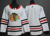 Women Adidas Chicago Blackhawks blank white hockey jersey