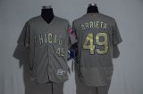 Chicago Cubs #49 Jake Arrieta gray gold Flexbase Authentic Collection Jersey