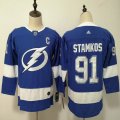 Youth Adidas Tampa Bay Lightning Steven Stamkos #91 blue nhl hockey jerseys