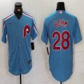 Nike Philadelphia Phillies #28 Alec Bohm skyblue throwback majestaic baseball jersey