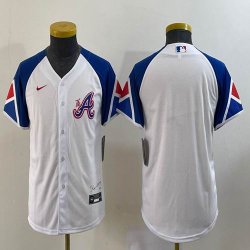 Youth Nike Atlanta Braves white majestic baseball jerseys city version