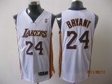 Los Angeles Lakers 24 BRYANT white wintage nba jersey