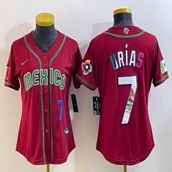 Women 2023 World Cup Mexico #7 Julio Urias red majestic baseball jerseys 26