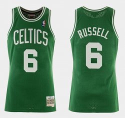 Boston Celtics #6 Bill Russell throwback green nba jerseys