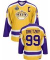 Los Angeles Kings #99 Wayne Gretzky 2012 Stanley Cup Yellow With Purple Throwback CCM Jersey