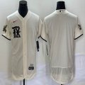 Texas Rangers blank beige Flexbase Authentic Collection Jersey city version