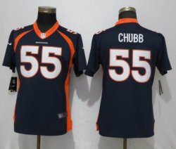 Women Nike Broncos #55 Bradley Chubb blue Color Rush Limited Jersey