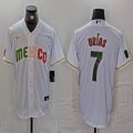 2023 World Cup Mexico #7 Julio Urias white majestic baseball jerseys 96