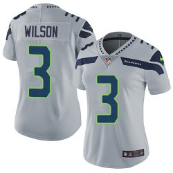 Women Seattle Seahawks #3 Russell Wilson Nike gray Color Rush Limited Jersey