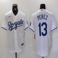 Kansas City Royals #13 Salvador Perez white nike mlb baseball jersey