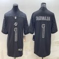 Nike Miami Dolphins Tua Tagovailoa black Color Rush Limited Jersey Reflective version