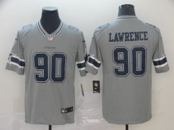 Nike Dallas Cowboys #90 DeMarcus Lawrence Gray Color Rush Limited Jersey Inverted version