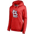 St. Louis Cardinals Women's Team Color Primary Logo Pullover Hoodie - Red