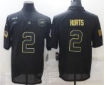 Nike Philadelphia Eagles #2 Jalen Hurts throwback black Salute To Service Limited Jersey-BD