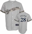 Milwaukee Brewers Prince Fielder 28# Grey mlb jersey